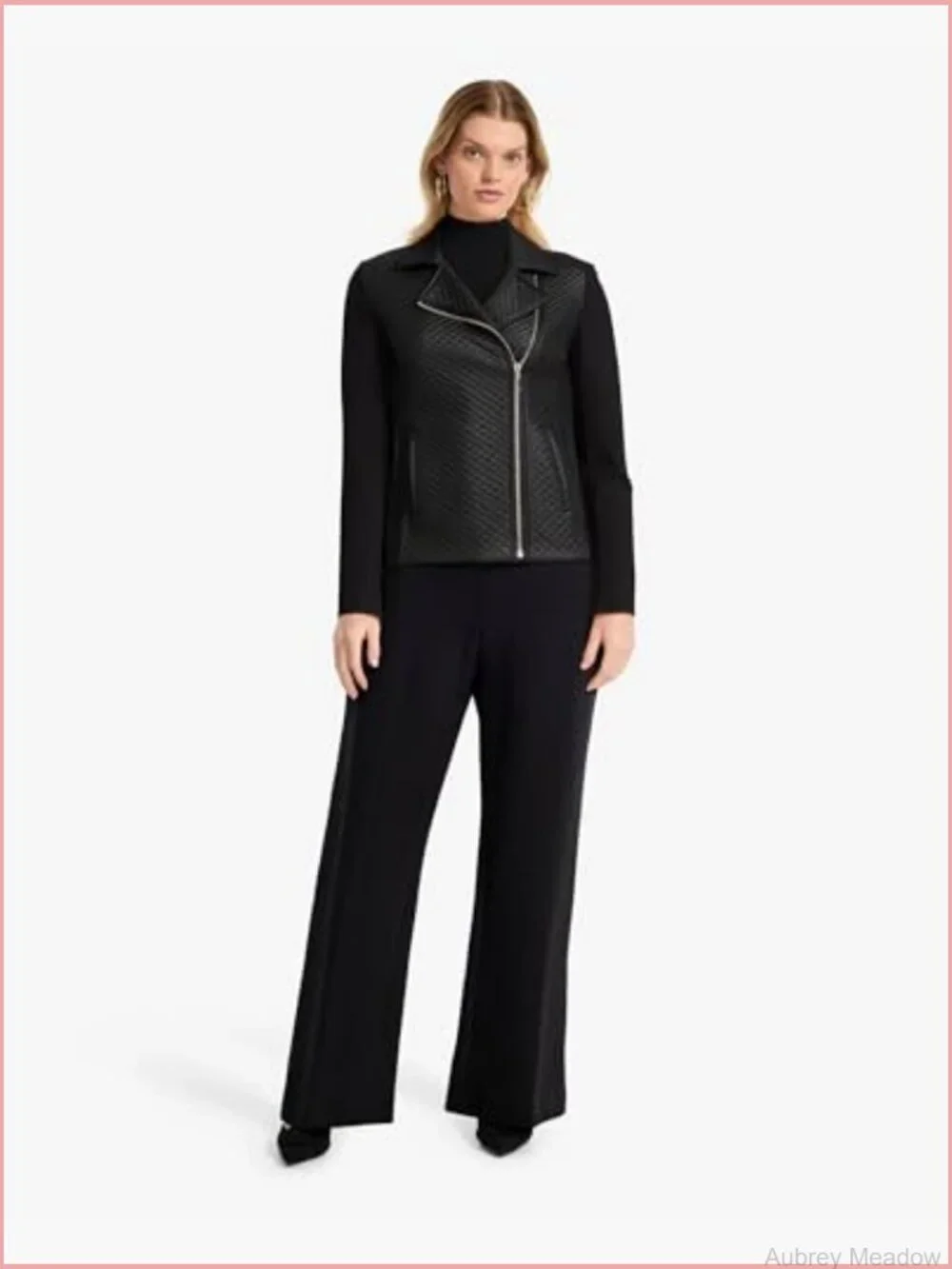 Stretch Textured Asymmetrical Moto Blazer - Women's Suit Jacket Office Wear